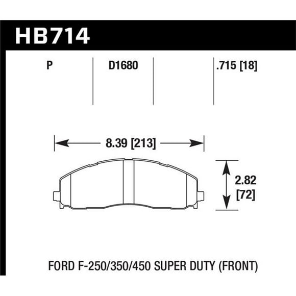 Plaquettes de Frein avant de Rue Hawk Performance HB714Y.715 pour Ford 15-17 F-250-350 LTS