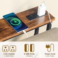 thumbnail image 5 of IVV 39.4" Narrow Console Table with Charging Station (2 AC Outlets & 2 USB Ports), Slim Metal Frame Sofa Table with Anti-Tip Device & Adjustable Feet, for Living Room Apartment, Rustic Brown, 5 of 10