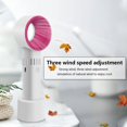 thumbnail image 4 of FIEWESEY handheld bladeless cooling fan portable usb charging mini air cooler rechargable 3 Gear New for Home Office (White), 4 of 6