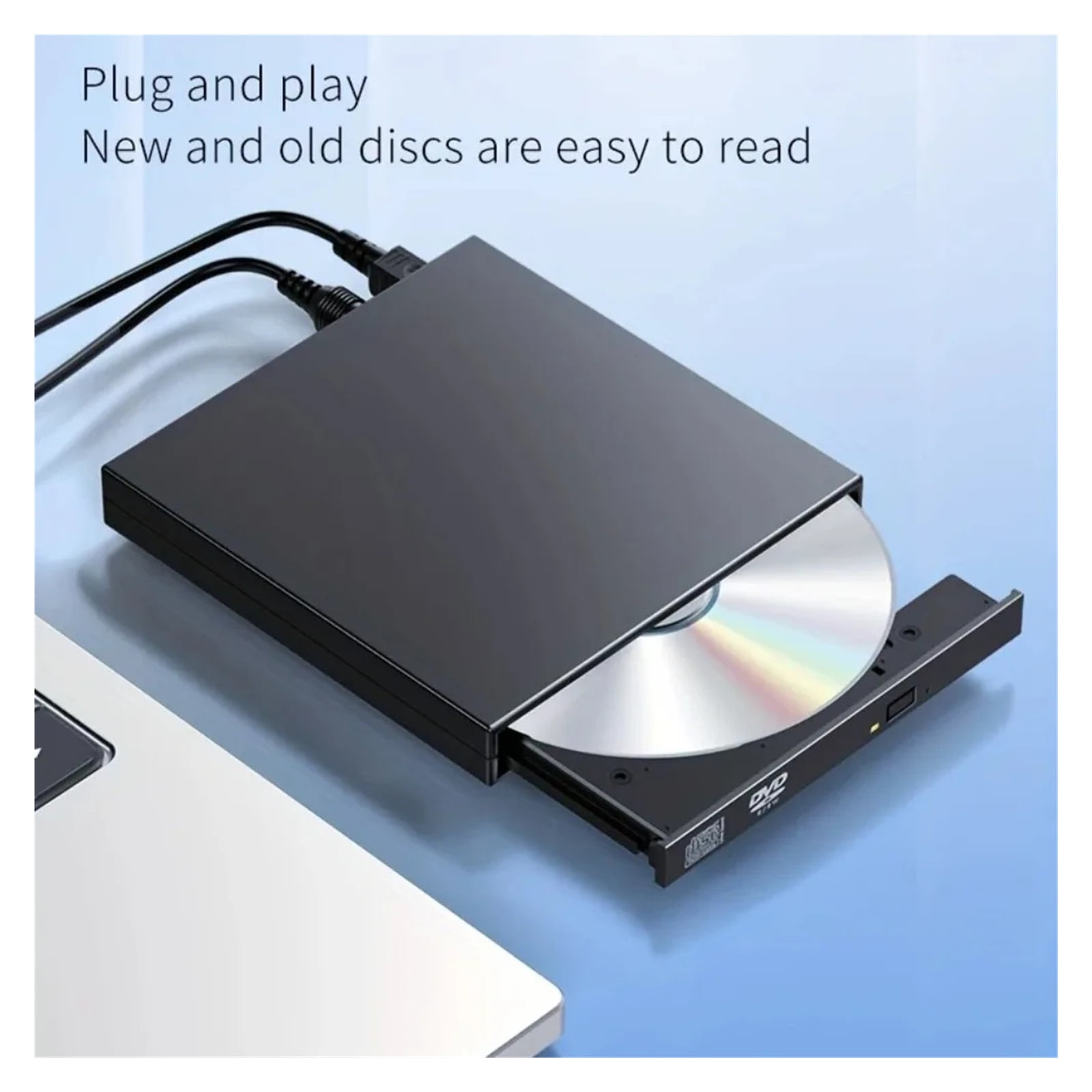USB3.0 CD/DVD Drive-Smooth External Drive with Multiple Optical Disk Support,for Laptop - Portable & Quiet