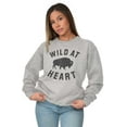thumbnail image 3 of Wild At Heart Buffalo Inspirational Unisex Plus Fleece Graphic Sweatshirt Brisco Brands 4X, 3 of 5