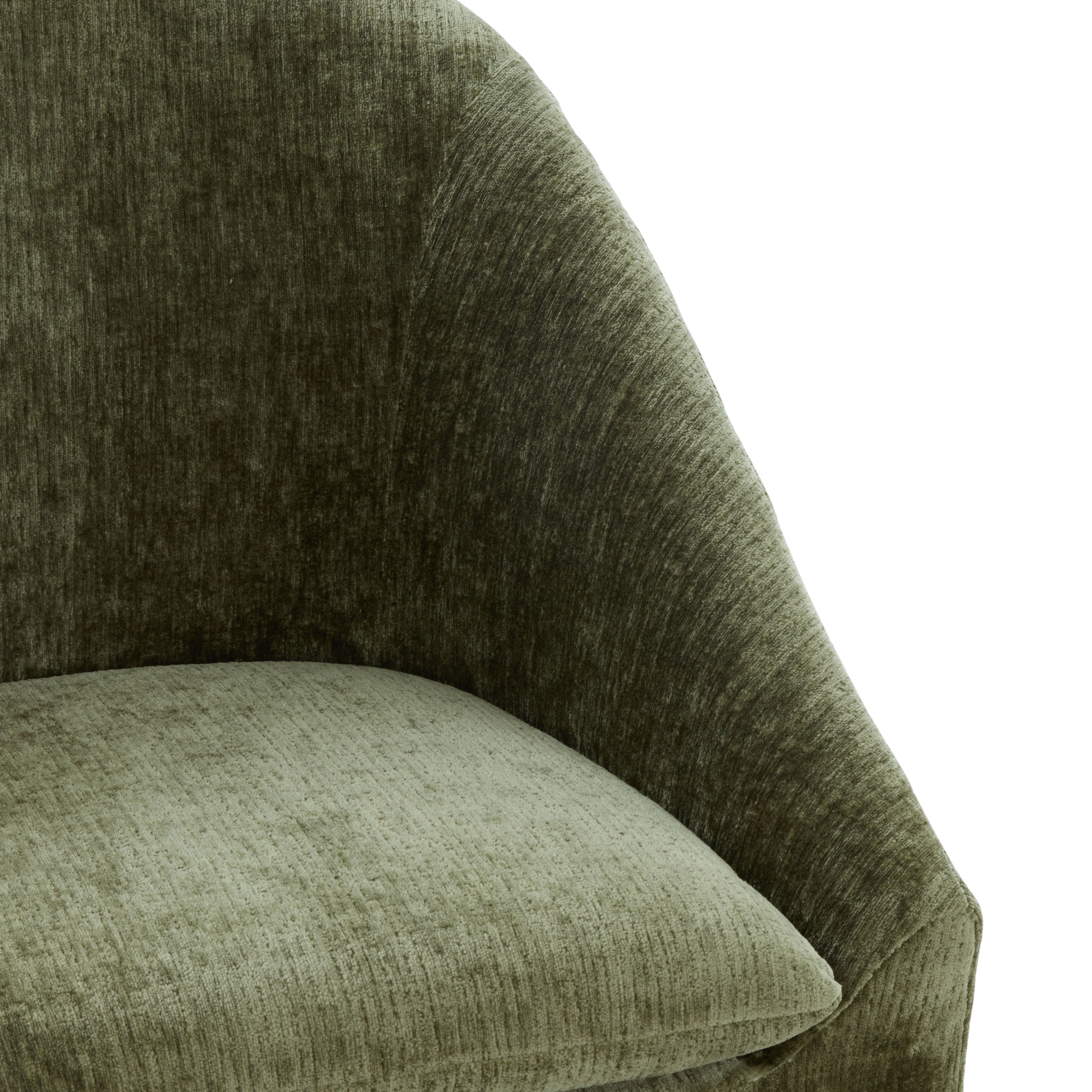 Safavieh Couture Kagan Chenille Contemporary Wood and Fabric Dining Side Chair, Olive Green