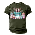 thumbnail image 2 of Weiqiqre Mens T-shirts Easter Day Shirts Bunny Rabbit Letter Printed T-Shirt Short Sleeve Graphic Tee Tops, 2 of 4