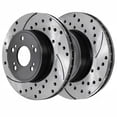 thumbnail image 2 of Geelife Front & Rear Drilled Slotted Brake Rotors Black Set of 4 For 2006-08 Acura TL, 2 of 7