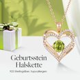 thumbnail image 3 of Collar CDE de plata de ley 925, para siempre, amor, corazón, baño de oro rosa, colgante de piedra natal, collares para mujer, regalo de joyería con circonita cúbica 5A, 3 of 5