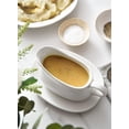 thumbnail image 3 of LE TAUCI 17oz Gravy Boat with Saucer Stand, Set of 1, Ceramic Sauce Boat with Tray for Salad Dressings, Creamer, Broth, Black Pepper, White, 3 of 6