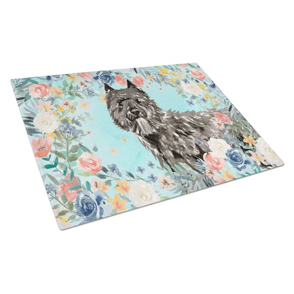 Caroline's Treasures CK3432LCB Bouvier des Flandres Glass Cutting Board Large, 12H x 16W, multicolor