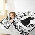 thumbnail image 4 of Feelyou Kawaii Cartoon Ghost Full Size Comforter Sets for Kid, Cute Cat Kitten Bedding Comforter Set, White Black Halloween Reversible Bedding Sets, Luxury Bedroom Decor, 3pcs, 4 of 8