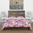 thumbnail image 2 of Designart 'Watercolor Pianted Pink and Purple Flowers' Floral Duvet Cover Set, 2 of 4