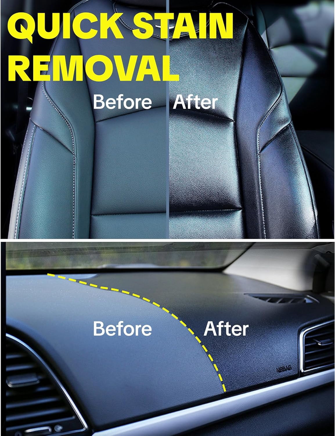 Car Interior Cleaning Spray, Multi-Function Leather Seat Cleaning Set, Car Cleaning Kit, Car Dashboard Vinyl Detail Cleaning Supplies Set, Citrus Scent