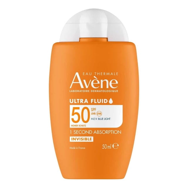 Avène Protector Solar Facial FPS 50 Ultra Fluid Oil Control 50 ml, Textura Ultraligera Mate con TriAsorB, Piel Mixta a Grasa