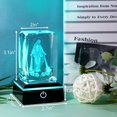 thumbnail image 3 of Estatua de la Virgen María de cristal 3D de Lamp Movdyka, 5,1 x 5,1 x 3 cm LED, 3 of 6