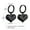 Black, variant on 15*20mm Black/Gold Love Heart Ear Hoops Stainless Steel Women's Wedding Earrings