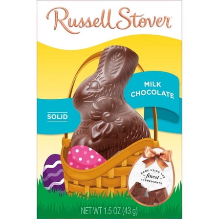 RUSSELL STOVER Easter Solid Milk Chocolate Easter Bunny, 1.5 oz.