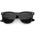 thumbnail image 1 of Classic Horn Rimmed Sunglasses Metal Rivets Wide Arms Square Lens 52mm (Black / Dark Smoke), 1 of 4