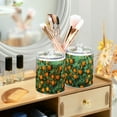 thumbnail image 3 of Yayeee 2 Pack Qtip Holder Dispenser for Bathroom with Lid Cotton Swab Canister, Orange Tree Pattern, 3 of 6