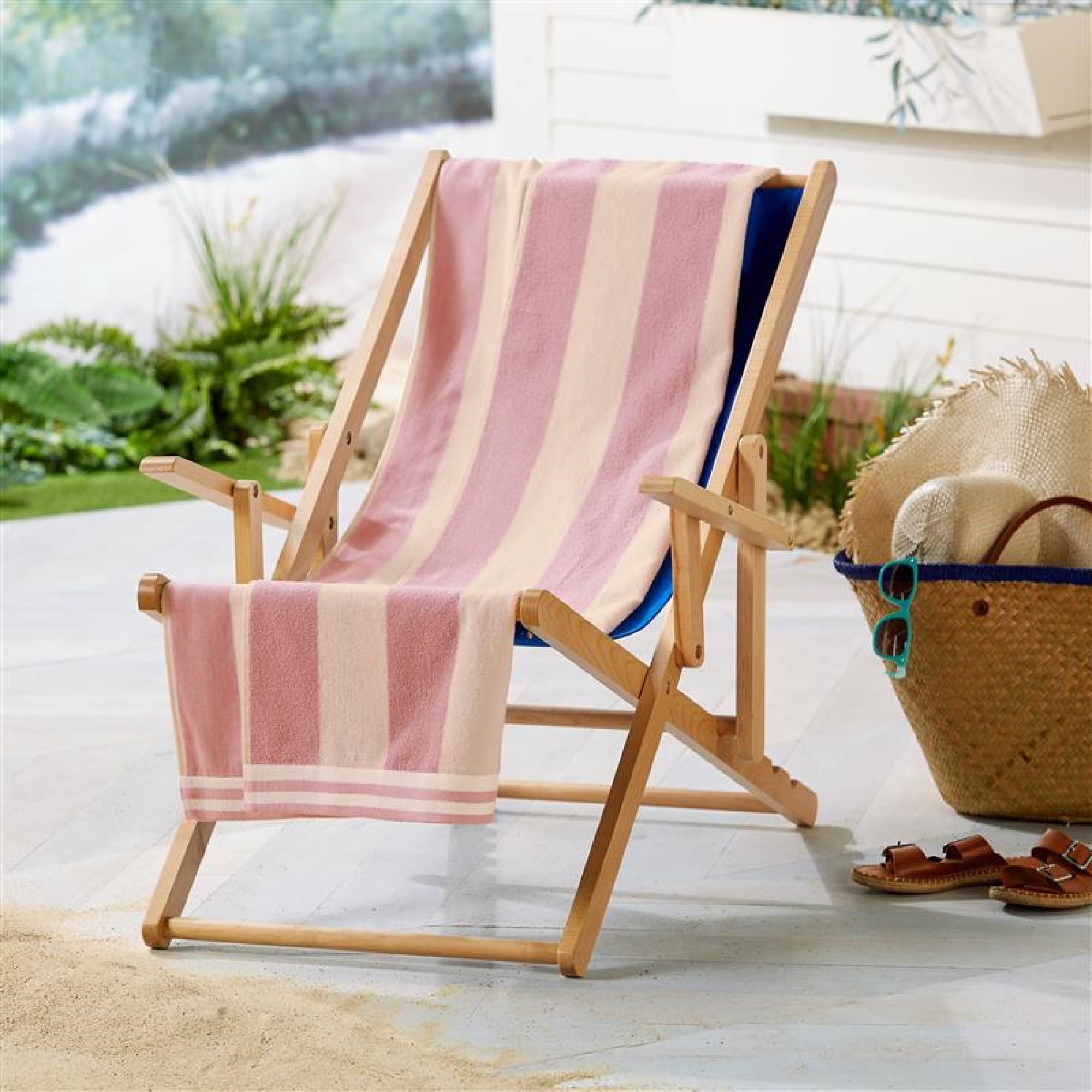 100% Cotton Velour Cabana Stripe Oversized Beach & Pool Towels 35" x 70"