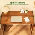 thumbnail image 4 of YWEN Bamboo Folding Desk Mid Century Modern Desk for Home Office Bedroom Small Spaces, 4 of 14
