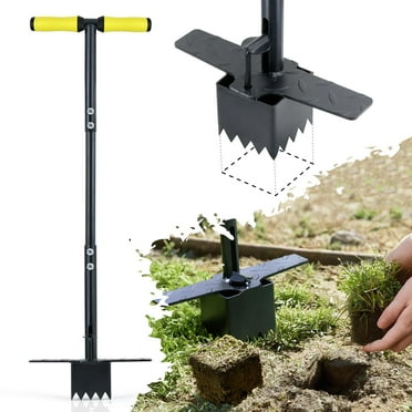 Colwelt Sod Plugger Tool 36-INCH and Grass Plug Tool with Dual Pedals & Easy Foot Ejector,  Sod Turf Cutter for grass transplanting & repair