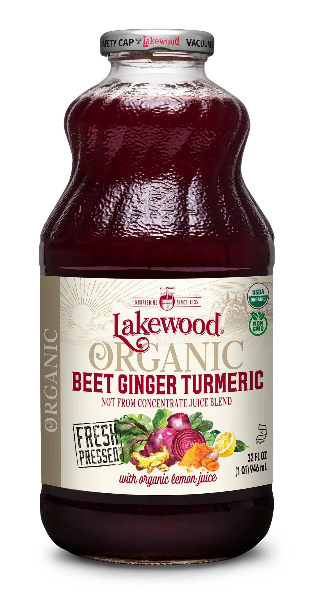 Lakewood Beet Ginger Turmeric Juice, 32 Oz Pack of 6