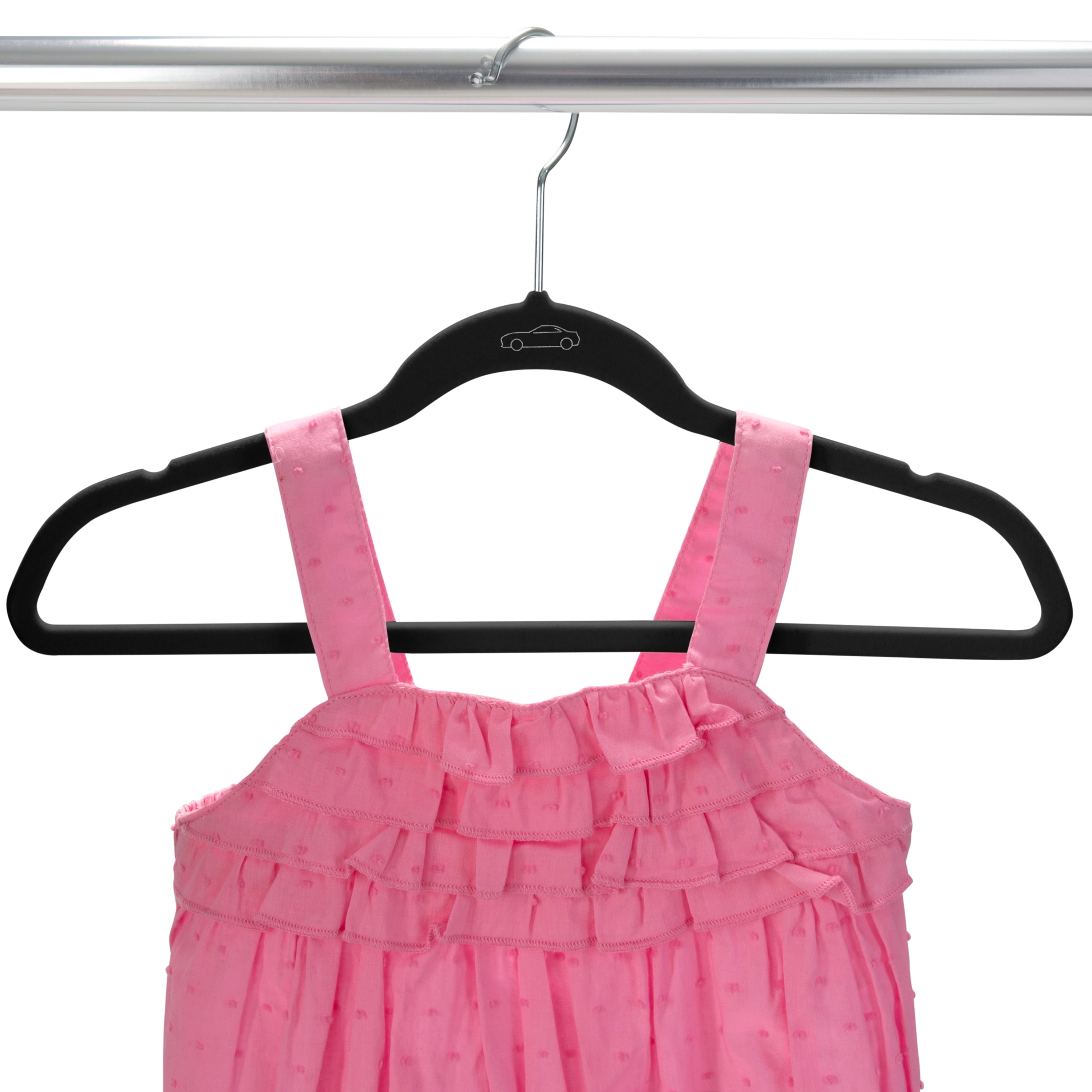 Simplify Kids 100 Pack Velvet Shirt Hangers in Neon Colors 