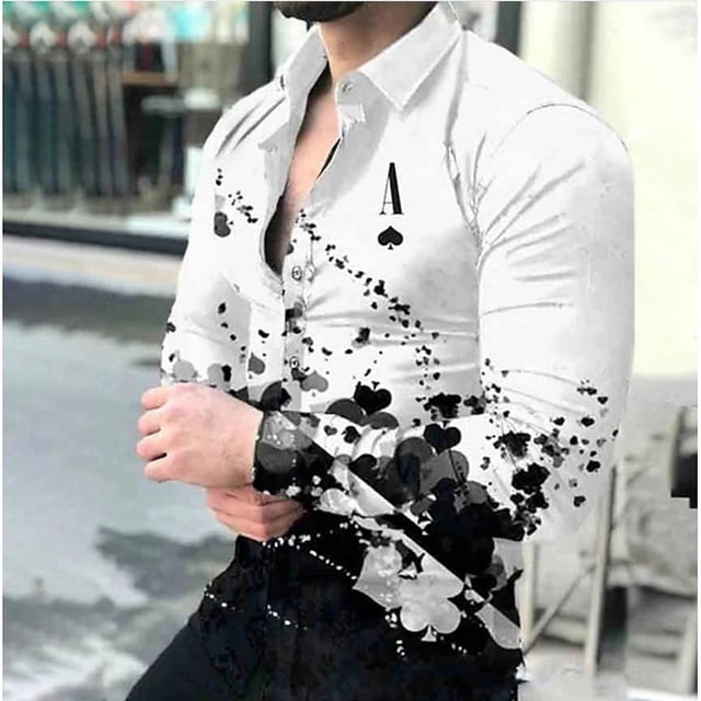 Camisas de hombre póquer negro rosa blanco una serie de nuevas camisetas casuales para hombre para fiestas al aire libre nuevas 2024 nuevas camisetas para hombre venta caliente tallas grandes