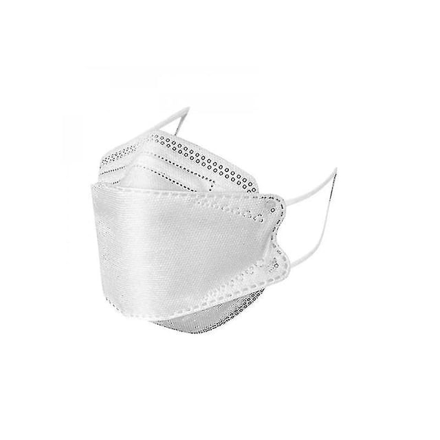 100 máscaras faciales desechables para adultos, cara real de 4 capas, color blanco. Afortunado Sencillez