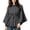 Dark Gray, variant on Women's Stand Collar Cape Coat Elegant Belted Wool Blend Jacket Loose Fit Outerwear for Fall Winter (L, Dark Gray)