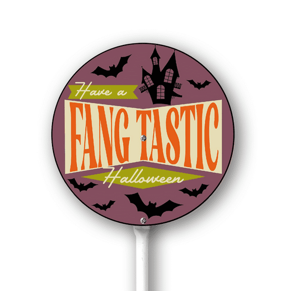 Eveokoki Halloween Yard Sign Have A Fang Tastic Halloween Decorations Yard Signs Decorative Garden Stakes Aluminum Outdoor Lawn Signs for Halloween Party Yard Lawn Garden Decorations