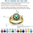 thumbnail image 3 of 925 Sterling Silver Class Rings Cubic Zirconia Birthstone Rings Class Rings for Women High School Personalized Custom Rings Women's Class Rings Size 5-15 College Rings for Women, 3 of 9