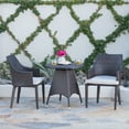 thumbnail image 2 of GDF Studio Leeward Outdoor Round Wicker 3 Piece Bistro Set, Multibrown and Light Brown, 2 of 13