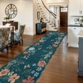 thumbnail image 2 of Moynesa 2'5''x10' Floral Runners for Hallways, 2.5x10ft Kitchen Runner Rug Ultra-Thin Soft Rug, Non-Slip Washable Rug Runner Stain Resistant Boho Rug Low-Pile Carpet Runner for Bathroom Bedroom,Blue, 2 of 7