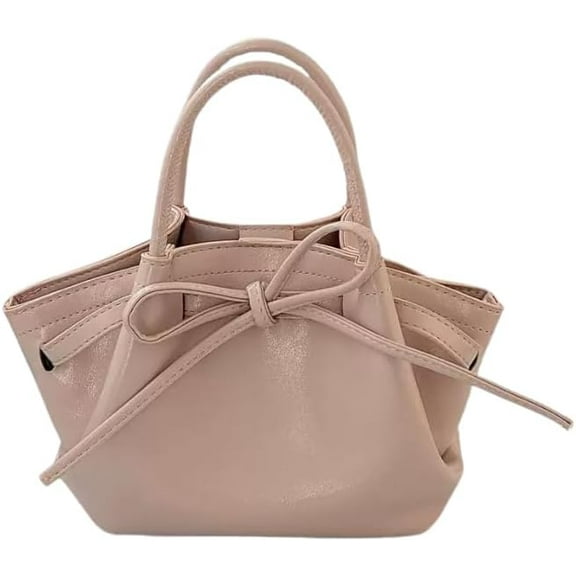 Coquette Crossbody Bags for Women Vegan Leather Bow Tie Handbags Balletcore Purse Cute Mini Tote Bag