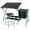 W/Chair, variant on SONGMY Adjustable Drafting Table, Rolling Drawing Desk with Tempered Glass Top for Artist Craft