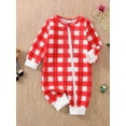 thumbnail image 4 of Baby Girl Boy Christmas Jumpsuit, Print Round Neck Long Sleeve Zip-Up Rompers for Toddlers, 0-18 Months, 4 of 10