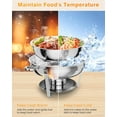 thumbnail image 4 of Lumiparty 4 Pack Chafing Dishes for Buffet with Lid, 5QT Round Chafing Dishes Buffet Set w/Lid Holder with Spoon and Tweezers for Parties, Weddings, Events, Banquet,  Sliver, 4 of 8
