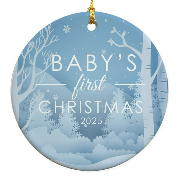 2025 Baby's First Christmas Christmas Round Disc Ornament