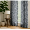 thumbnail image 4 of Vargottam Cotton Curtains for Windows - 3-in-1 Rod Pocket/Back Tab Short Window Drapes - Light Filtering Cotton Canvas Panels - Set of 2, 52"x63" - Texture Print (Gray), 4 of 8