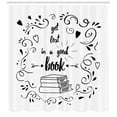 thumbnail image 3 of Ambesonne Book Shower Curtain, Get Lost in a Book, 69"Wx75"L, Black White, 3 of 3