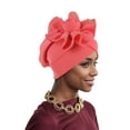 thumbnail image 2 of African Turban Cap for Women – Soft Double-Layered Headwraps with Diamond & Flower Pattern, Pre-Tied Ruffles Bonnet for Weddings, Parties & Daily Wear (Autogele Style), 2 of 3