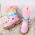 thumbnail image 2 of PEASKJP Boots for Girls Patent Combat Work Boots with Side Zipper, Pink 27, 2 of 5