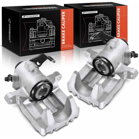 A-Premium Rear Left and Right Side Disc Brake Caliper Assembly Compatible with Audi TT 2000-2006 Volkswagen Beetle 2000-2010 Golf 1999-2006 2-PC Set
