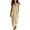 Beige, variant on Cotton Maxi Dresses for Women Solid Sleeveless Crew Neck Dress Boho Loose FLowy Side Pockets Casual Summer Vacation Long Dress
