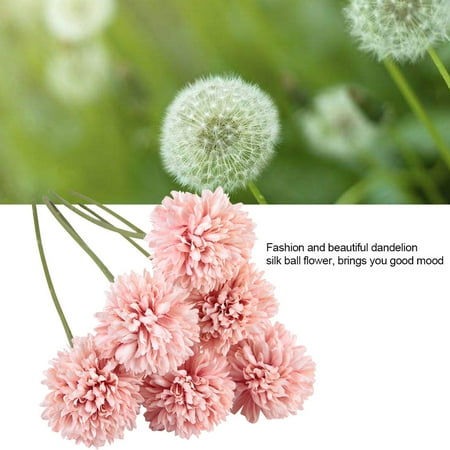 Fake Box Balls YLSHRF 6Pcs Artificial Silk Flower Beauty Fake Dandelion Ball for Home Room Wedding Decor , Artificial Silk Flower, Fake Silk Flower ()