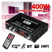 400W 2 CH Bluetooth Mini HiFi Stereo Amplifier USB SD FM Radio Power Stereo Home Car Amplifier Home Amplifier ,Easy to Operate