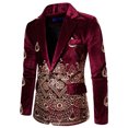 thumbnail image 2 of Chaquetas de Prendas de Vestir Informales Para Hombre, Nuevo Traje de Un Botón, Traje Estampado de Estilo Étnico, Traje de Padrino Para Hombre Odeerbi ODB122164, 2 of 6