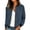 Navy, variant on Teylalorva Women's Outerwear Coat Fashion Solid Zip Up Ribbed Crew Neck Suede Jacket with Pockets Long Sleeve Lined Green Size S