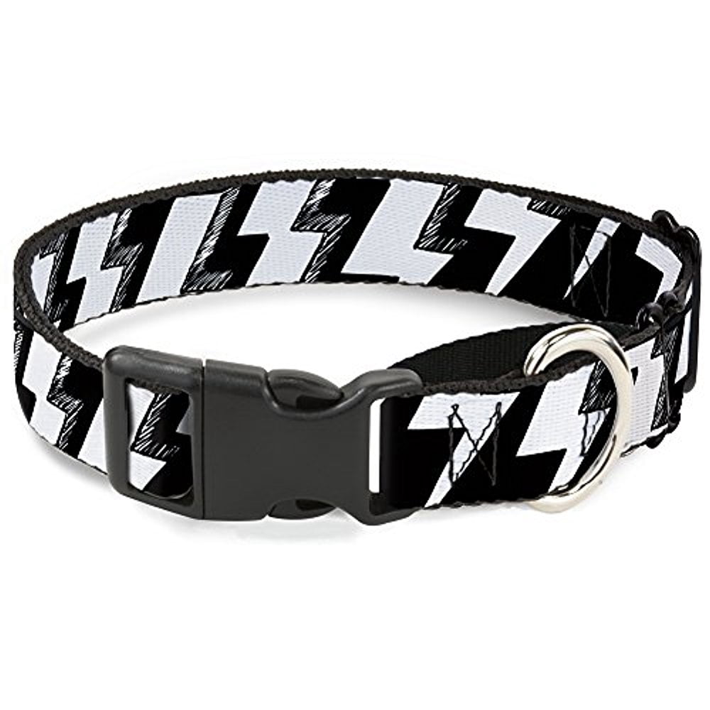 buckle-down mgc-w31275-l lightning bolts sketch black white martingale dog collar