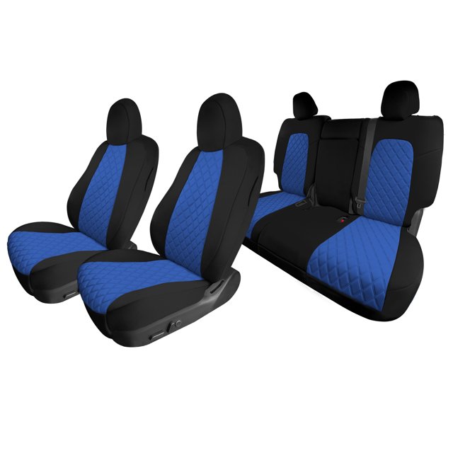 For 2020-2024 Tesla Model Y FH Group Waterproof Neoprene Custom Fit Made Car Seat Covers - Full Set Blue