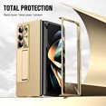 thumbnail image 6 of ELEHOLD For Samsung Galaxy Z Fold 7 Rugged Full Body Case,Premium Lychee Texture PU Leather Cover with Built-in Front Screen Protector Metal Foldable Kickstand Shockproof Phone Case , Gold, 6 of 7